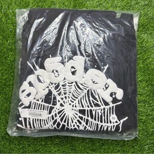 Black Hoodie with White Spider Graphic